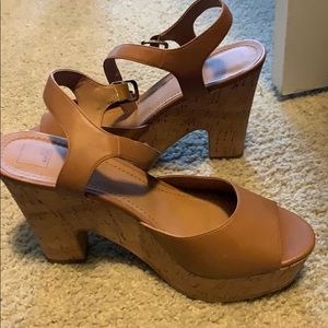 Nude Cork heels size 10